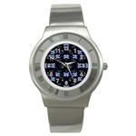 Futuristic Geometric Design Stainless Steel Watch (Slim) Front