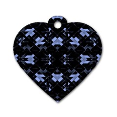 Futuristic Geometric Design Dog Tag Heart (one Sided) 