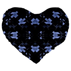 Futuristic Geometric Design Large 19  Premium Heart Shape Cushion