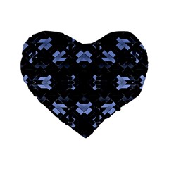 Futuristic Geometric Design Standard 16  Premium Flano Heart Shape Cushion 