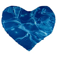 Water  Large 19  Premium Heart Shape Cushion by vanessagf