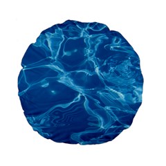 Water  Standard 15  Premium Flano Round Cushion 