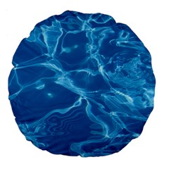 Water  Large 18  Premium Flano Round Cushion 