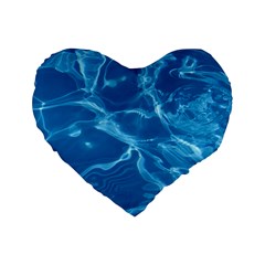 Water  Standard 16  Premium Flano Heart Shape Cushion 