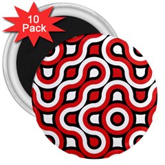 Waves And Circles 3  Magnet (10 Pack)