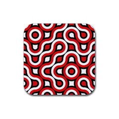 Waves And Circles Rubber Coaster (square)