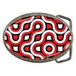 Waves and circles Belt Buckle Front