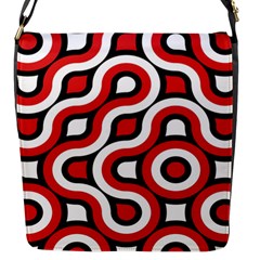 Waves And Circles Flap Closure Messenger Bag (small)