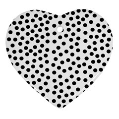 Black Polka Dots Heart Ornament