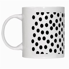 Black Polka Dots White Coffee Mug