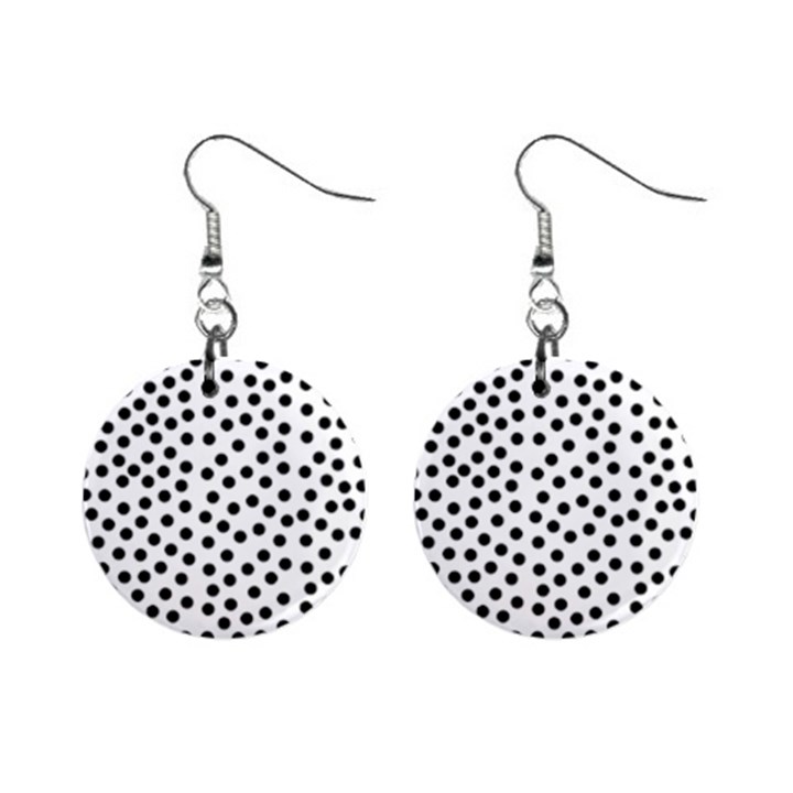 Black Polka Dots Mini Button Earrings