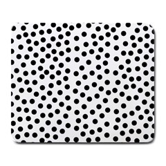 Black Polka Dots Large Mouse Pad (rectangle)