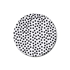 Black Polka Dots Drink Coaster (round) by Justbyjuliestore