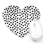 Black Polka Dots Mouse Pad (Heart) Front