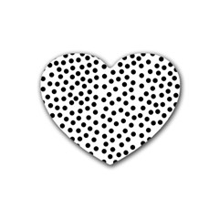 Black Polka Dots Drink Coasters 4 Pack (heart)  by Justbyjuliestore