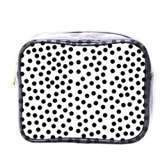 Black Polka Dots Mini Travel Toiletry Bag (one Side) by Justbyjuliestore