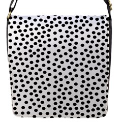 Black Polka Dots Flap Closure Messenger Bag (small) by Justbyjuliestore