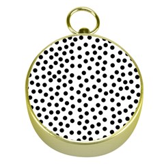 Black Polka Dots Gold Compass by Justbyjuliestore