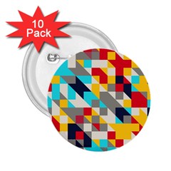 Colorful Shapes 2 25  Button (10 Pack)