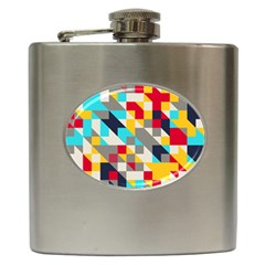 Colorful Shapes Hip Flask (6 Oz)