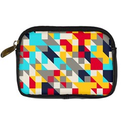 Colorful Shapes Digital Camera Leather Case