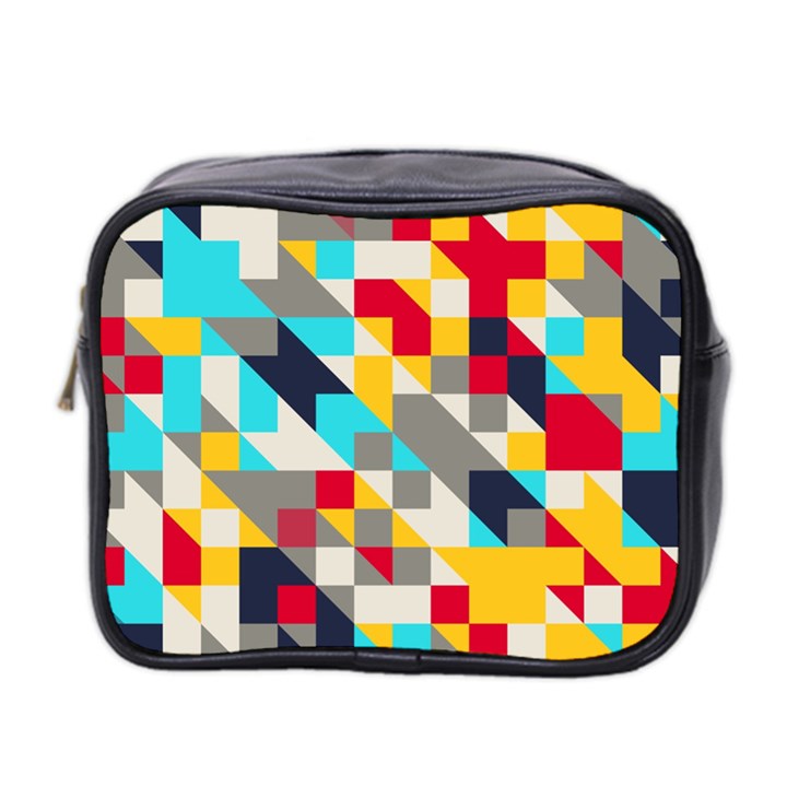 Colorful shapes Mini Toiletries Bag (Two Sides)