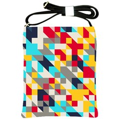 Colorful Shapes Shoulder Sling Bag by LalyLauraFLM