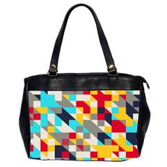 Colorful Shapes Oversize Office Handbag (two Sides)