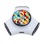 Colorful shapes 3-Port USB Hub Front