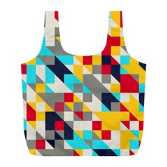 Colorful Shapes Full Print Recycle Bag (l)