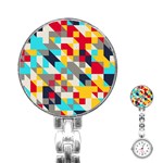 Colorful shapes Stainless Steel Nurses Watch Front