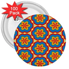 Floral Pattern 3  Button (100 Pack)