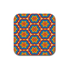 Floral Pattern Rubber Coaster (square)