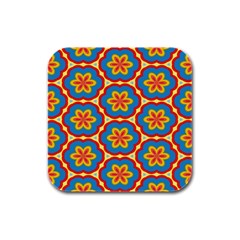 Floral Pattern Rubber Square Coaster (4 Pack)