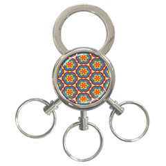 Floral Pattern 3-ring Key Chain