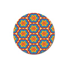 Floral Pattern Magnet 3  (round) by LalyLauraFLM