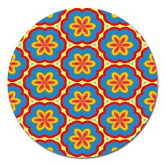 Floral Pattern Magnet 5  (round) by LalyLauraFLM