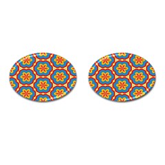 Floral Pattern Cufflinks (oval)