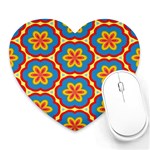 Floral pattern Heart Mousepad Front