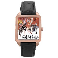 Shao Lin Ta Peng Hsiao Tzu D80d4dae Rose Gold Leather Watch  by GWAILO