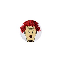 Evil Clown Hand Draw Illustration 1  Mini Button by dflcprints