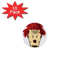 Evil Clown Hand Draw Illustration 1  Mini Button (10 Pack) by dflcprints