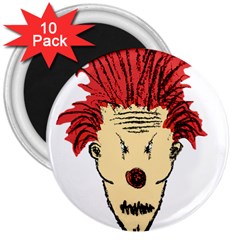 Evil Clown Hand Draw Illustration 3  Button Magnet (10 Pack) by dflcprints