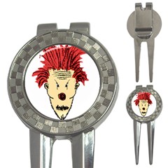 Evil Clown Hand Draw Illustration Golf Pitchfork & Ball Marker by dflcprints