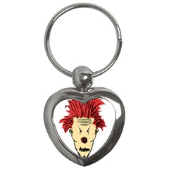 Evil Clown Hand Draw Illustration Key Chain (heart) by dflcprints