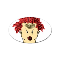 Evil Clown Hand Draw Illustration Sticker (oval) by dflcprints