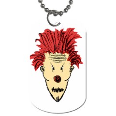 Evil Clown Hand Draw Illustration Dog Tag (two-sided)  by dflcprints