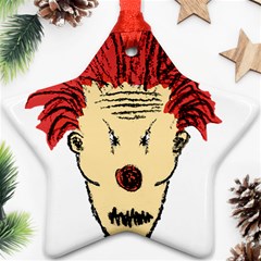 Evil Clown Hand Draw Illustration Star Ornament (two Sides) by dflcprints