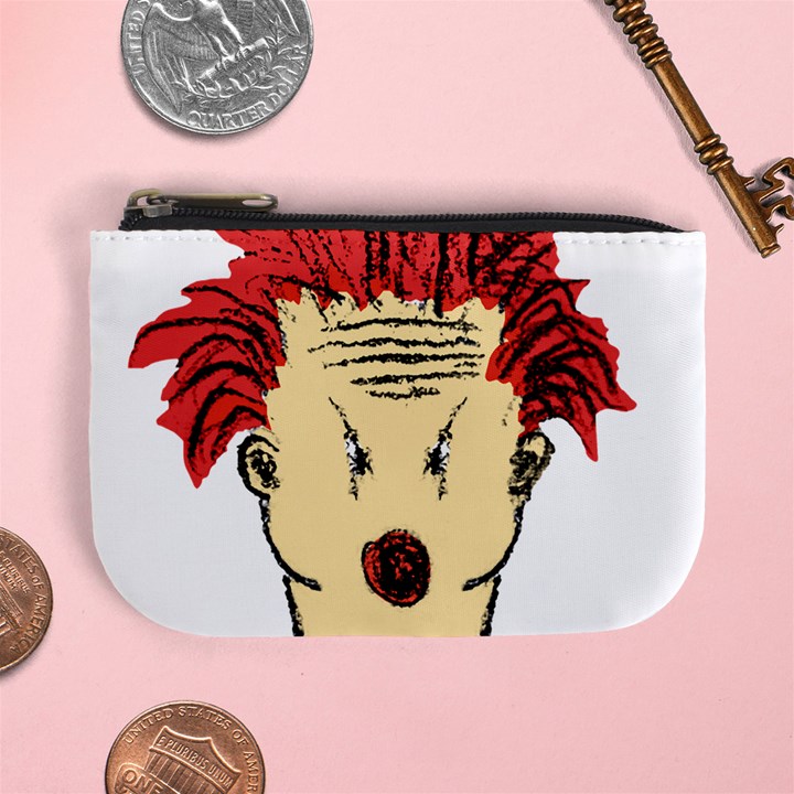 Evil Clown Hand Draw Illustration Coin Change Purse