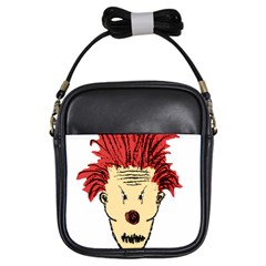 Evil Clown Hand Draw Illustration Girl s Sling Bag